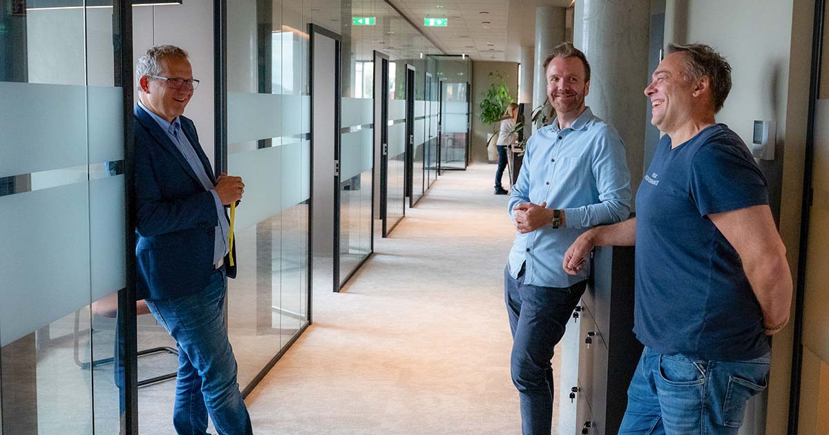 From the left: Magne Hop, Chief Legal Officer; Thomas Almås, Chief Financial Officer; and Trond Berge, Chief Executive Officer. (Image credit: Omega Subsea)